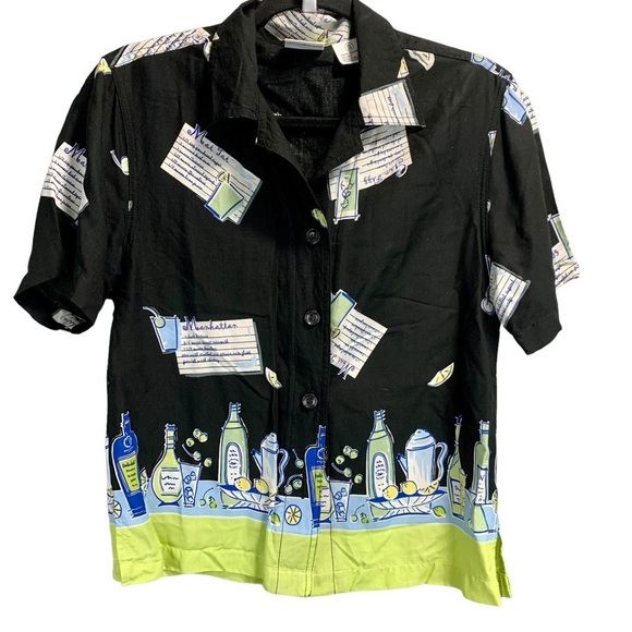 Vintage Weekend Clothes Line “Cocktail” 2 Piece Shirt and Pants Set - Picture 3 of 9